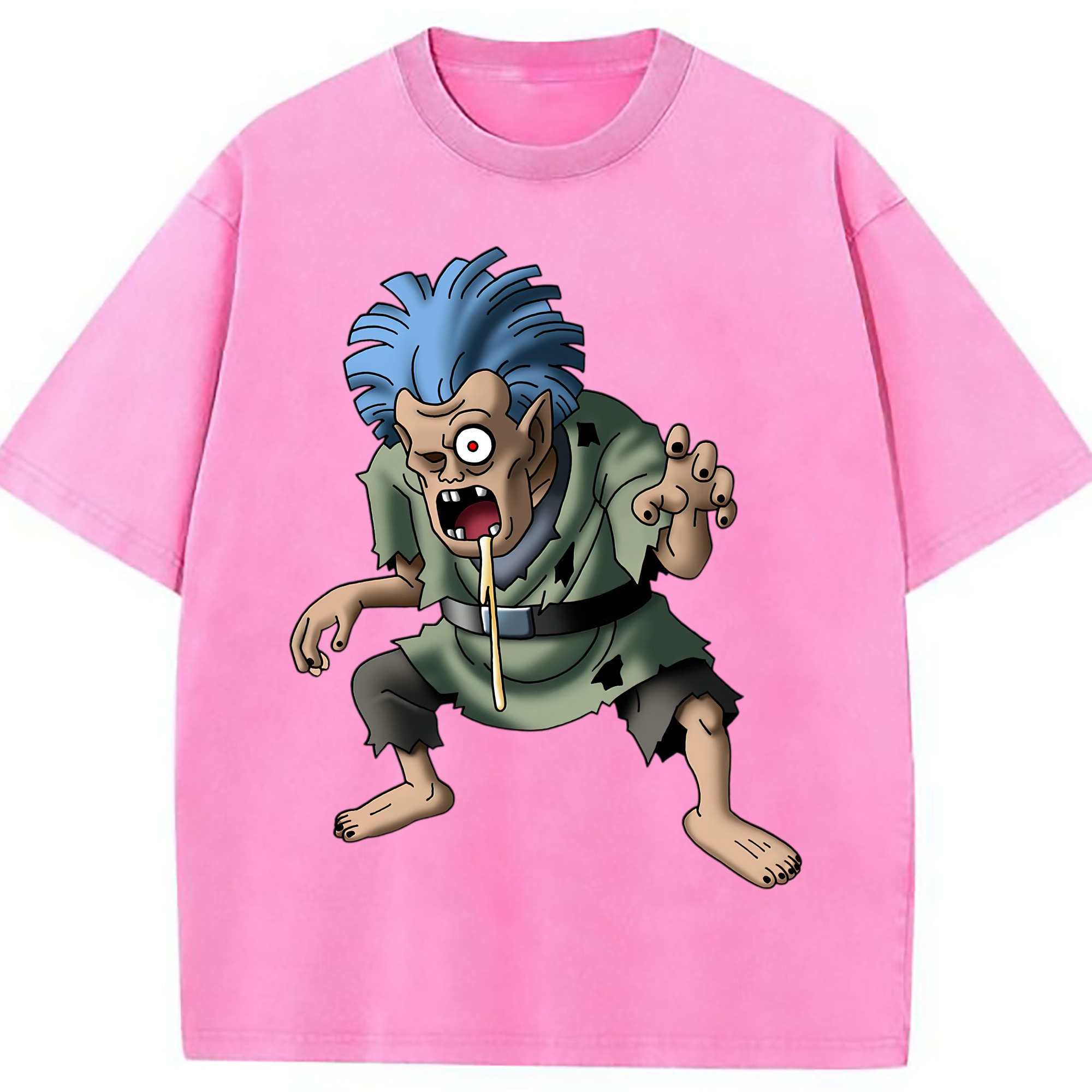 （画像用） ドラゴンクエスト Doragon Kuesuto Dragon Quest 綿100% ヴィンテージ風 半袖Tシャツ（フロントプリント）